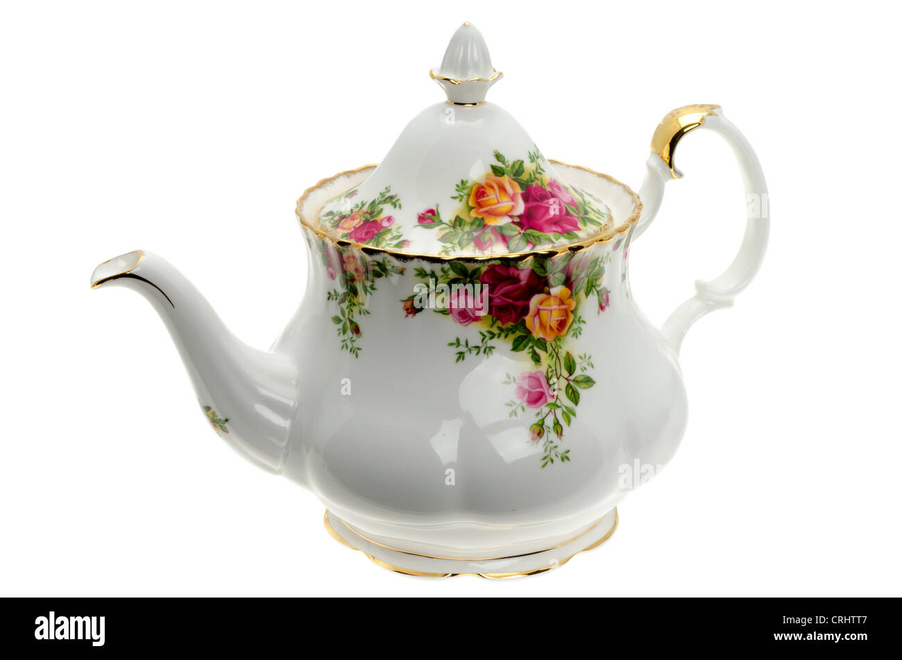 Vintage bone China teapot studio shot with a white background Stock Photo Alamy