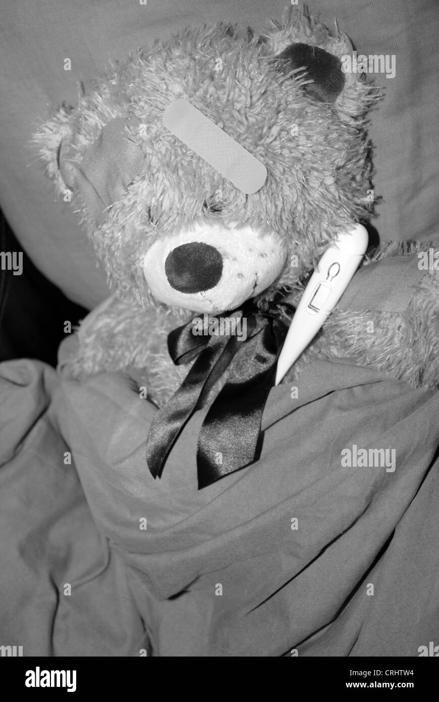 sick teddy bear Stock Photo