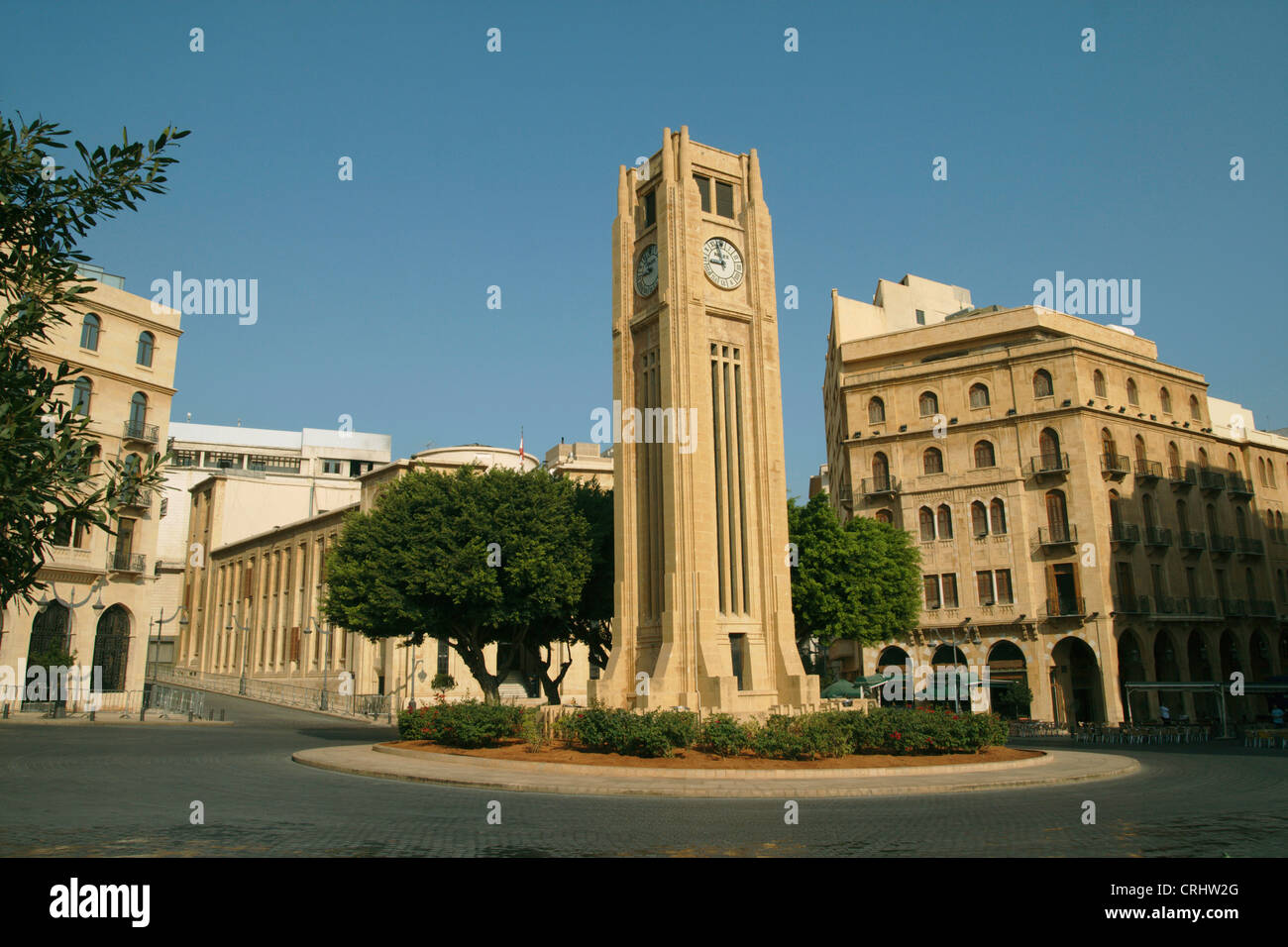 clock tower in downtown, Lebanon, Beirut Stock Photo Alamy