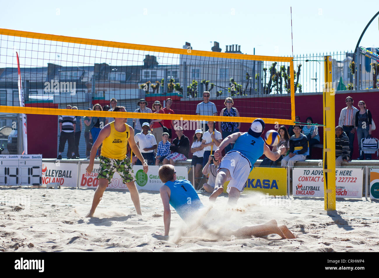 Beach volleyball tournament at Great Yarmouth Stock Photo