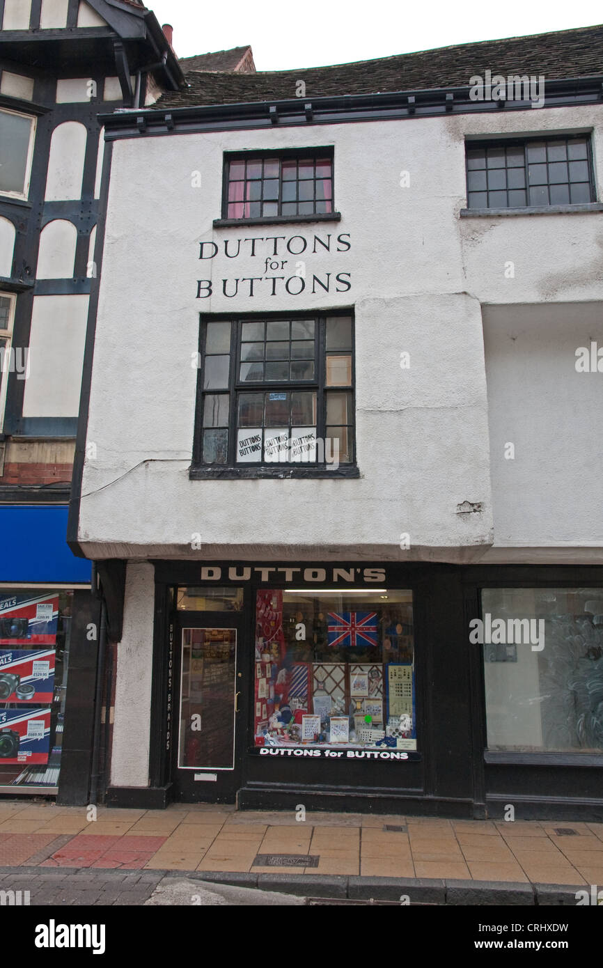 Duttons for Buttons shop, York Stock Photo - Alamy