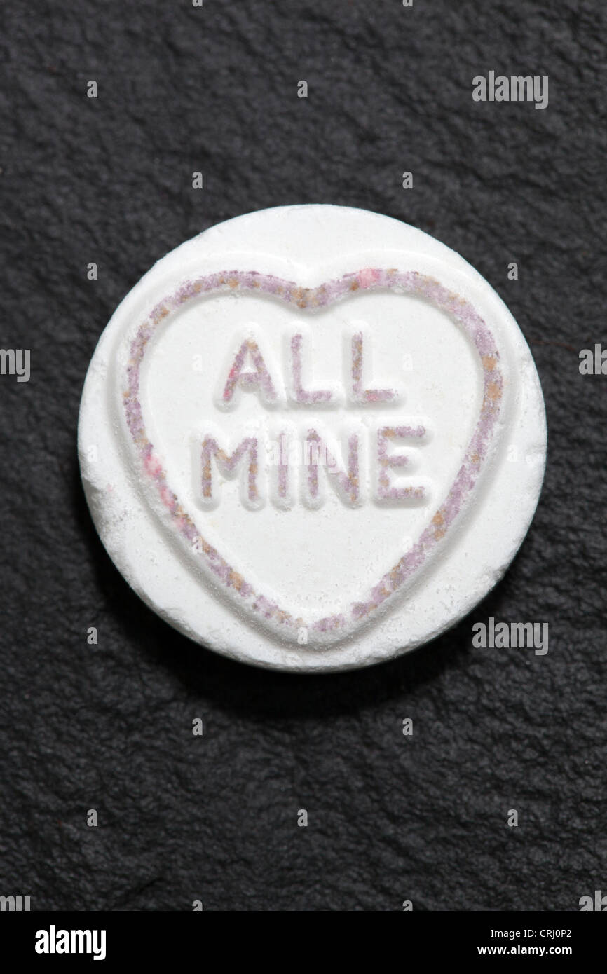'All Mine' Love Hearts Sweet Stock Photo