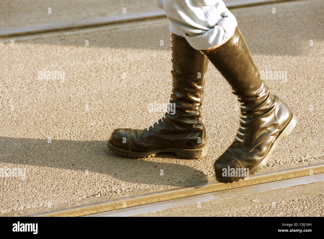 Combat boots of a Nazi Stock Photo