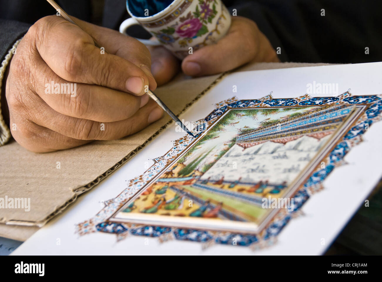 Miniature painting, Esfahan, Iran Stock Photo