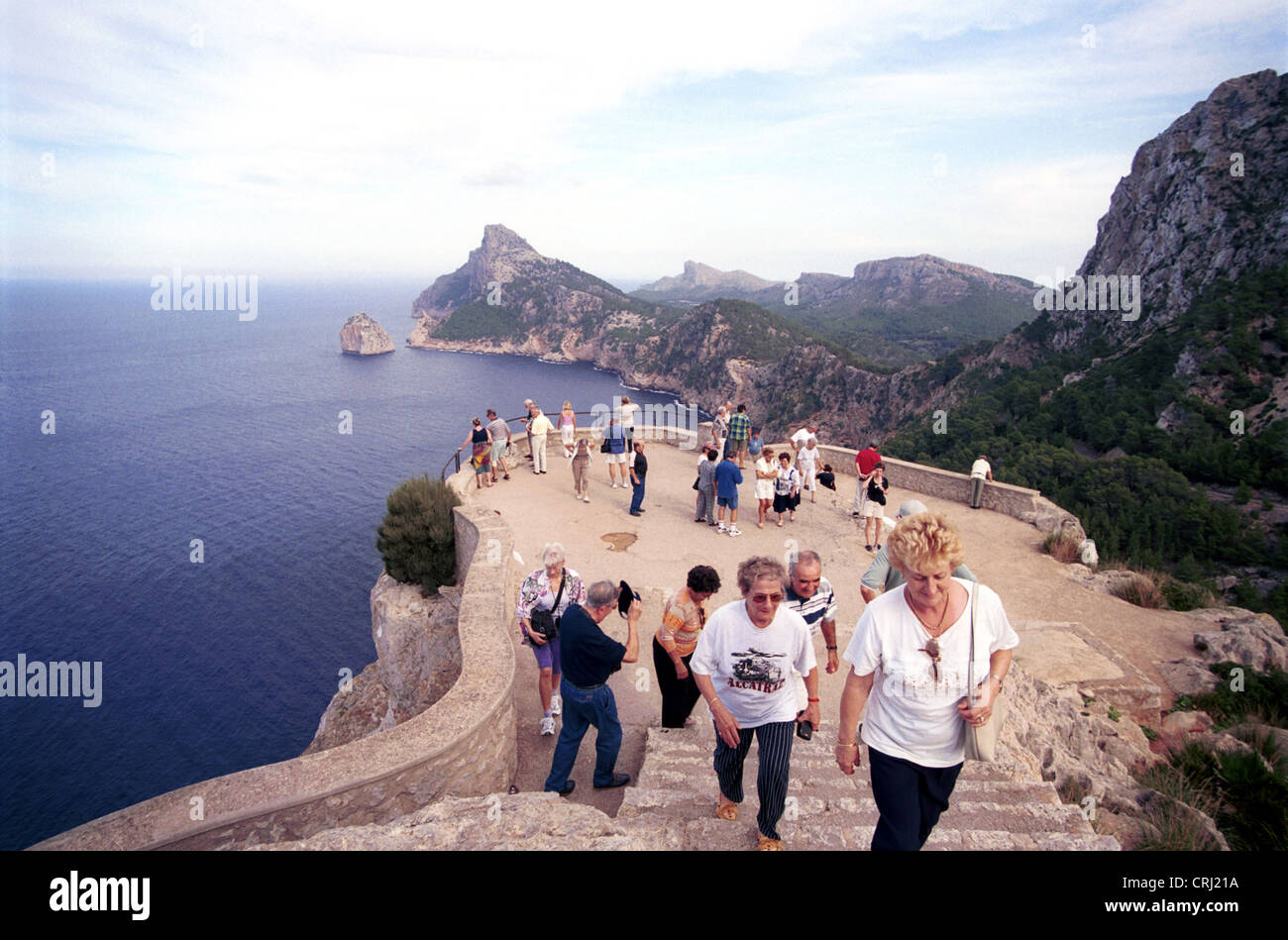 Tourists at Cap de Formentor Stock Photo