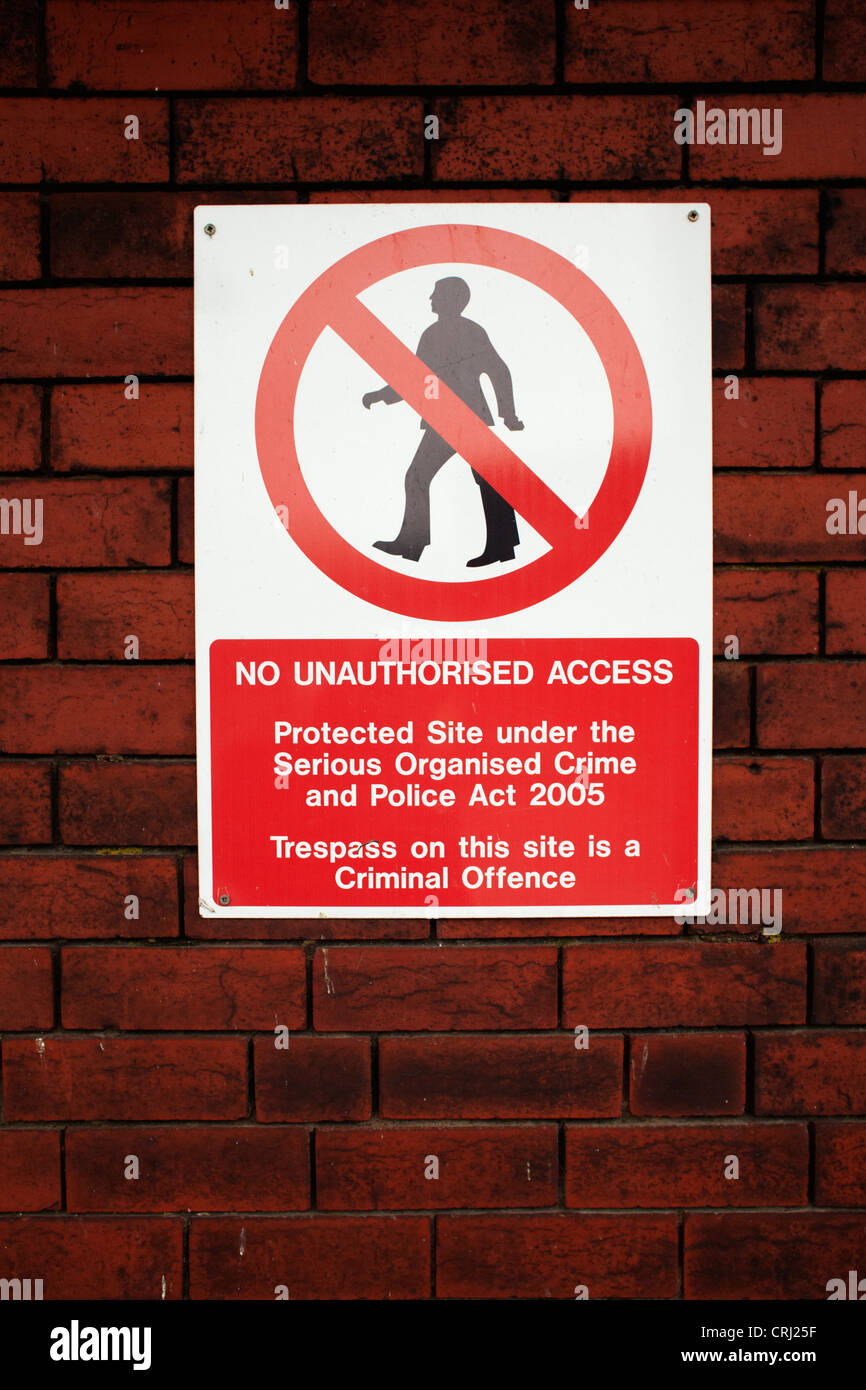 No unauthorised access sign at Barrow in Furness Stock Photo