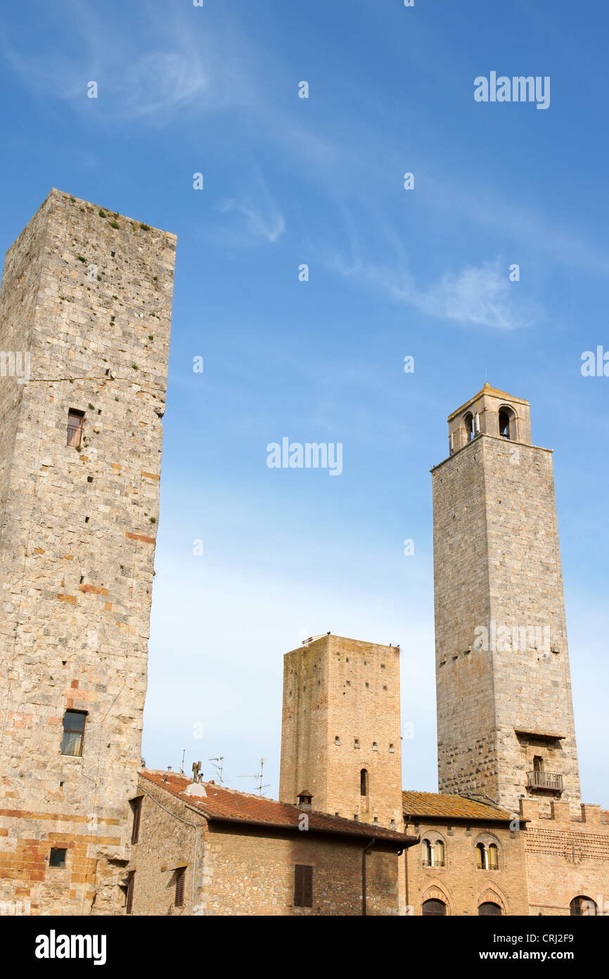 Famous medieval towers of San Giminiano in the province of Siena, Tuscany, Italy. Stock Photo