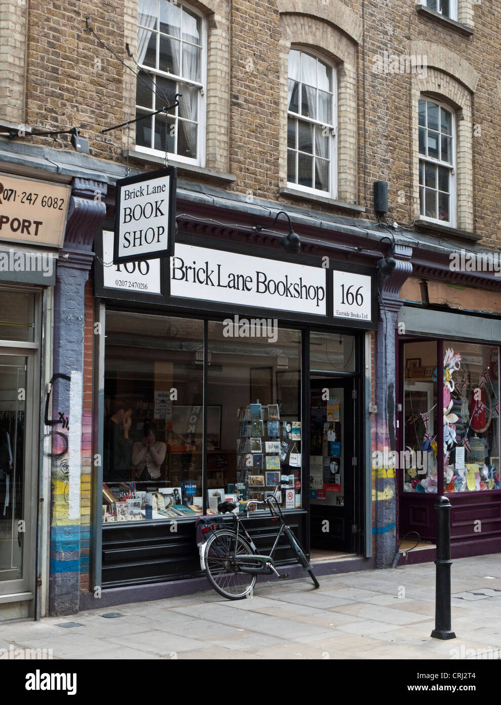 Bookshop in Brick Lane, East London. Stock Photo