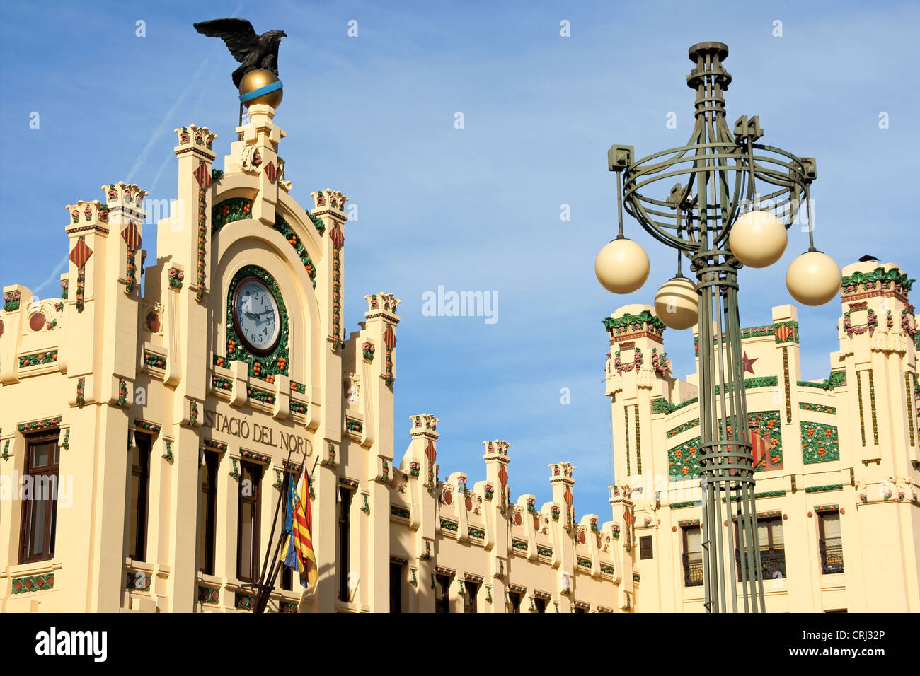 Estacio del Nord or north train station in Valencia, Spain Stock Photo