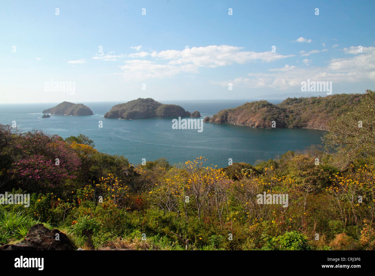 Islands in Gulf of Papagayo, north-west Costa Rica. January 2011. Stock Photo