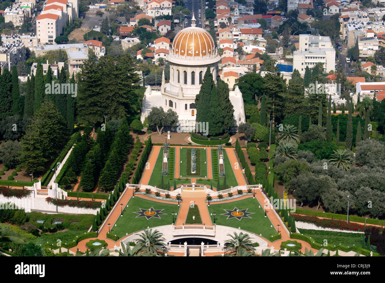 the Bahai Gardens and the Shrine of the Bab, Israel, Haifa Stock Photo
