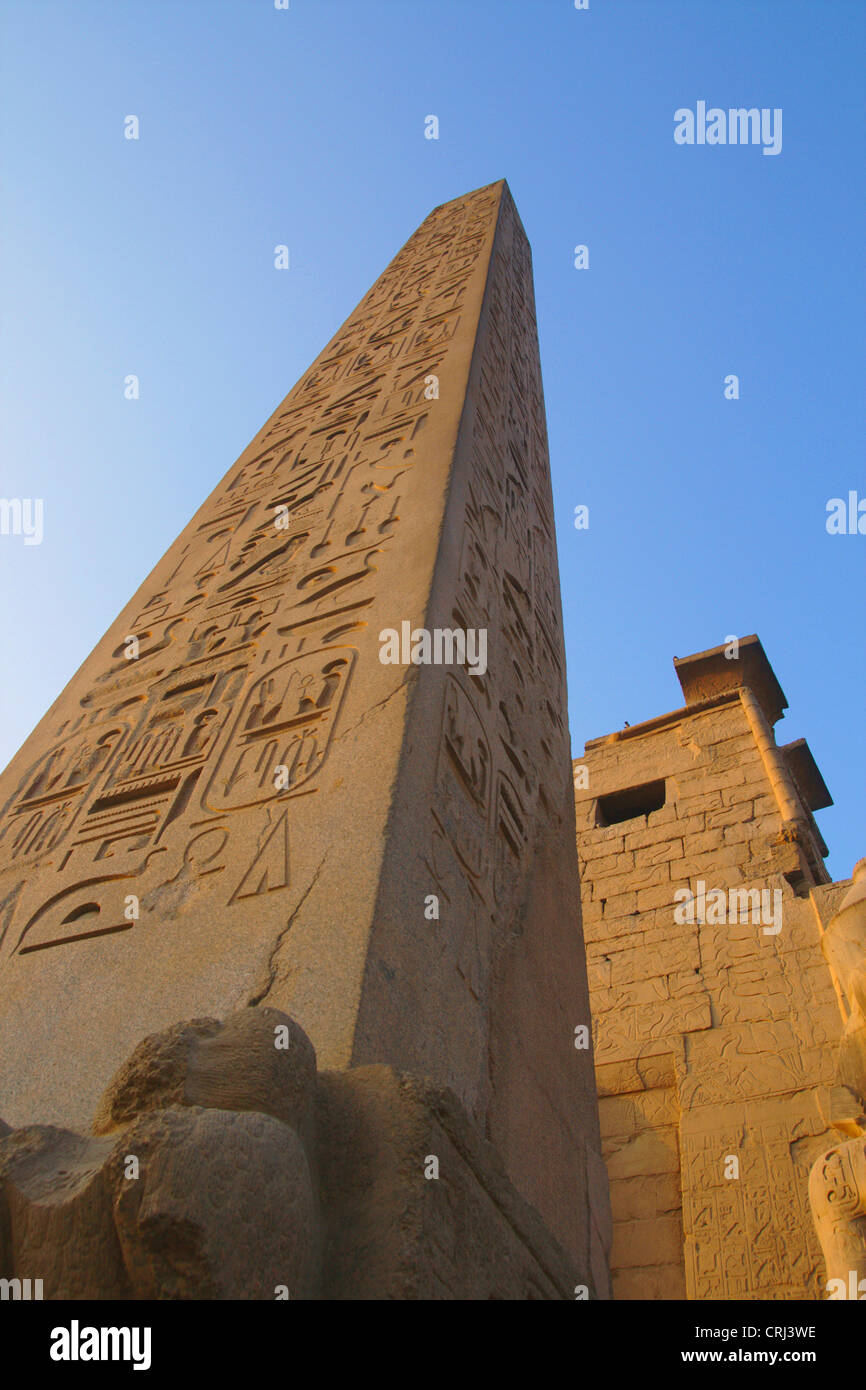 obelisk at Luxor Temple, Egypt, Luxor Stock Photo