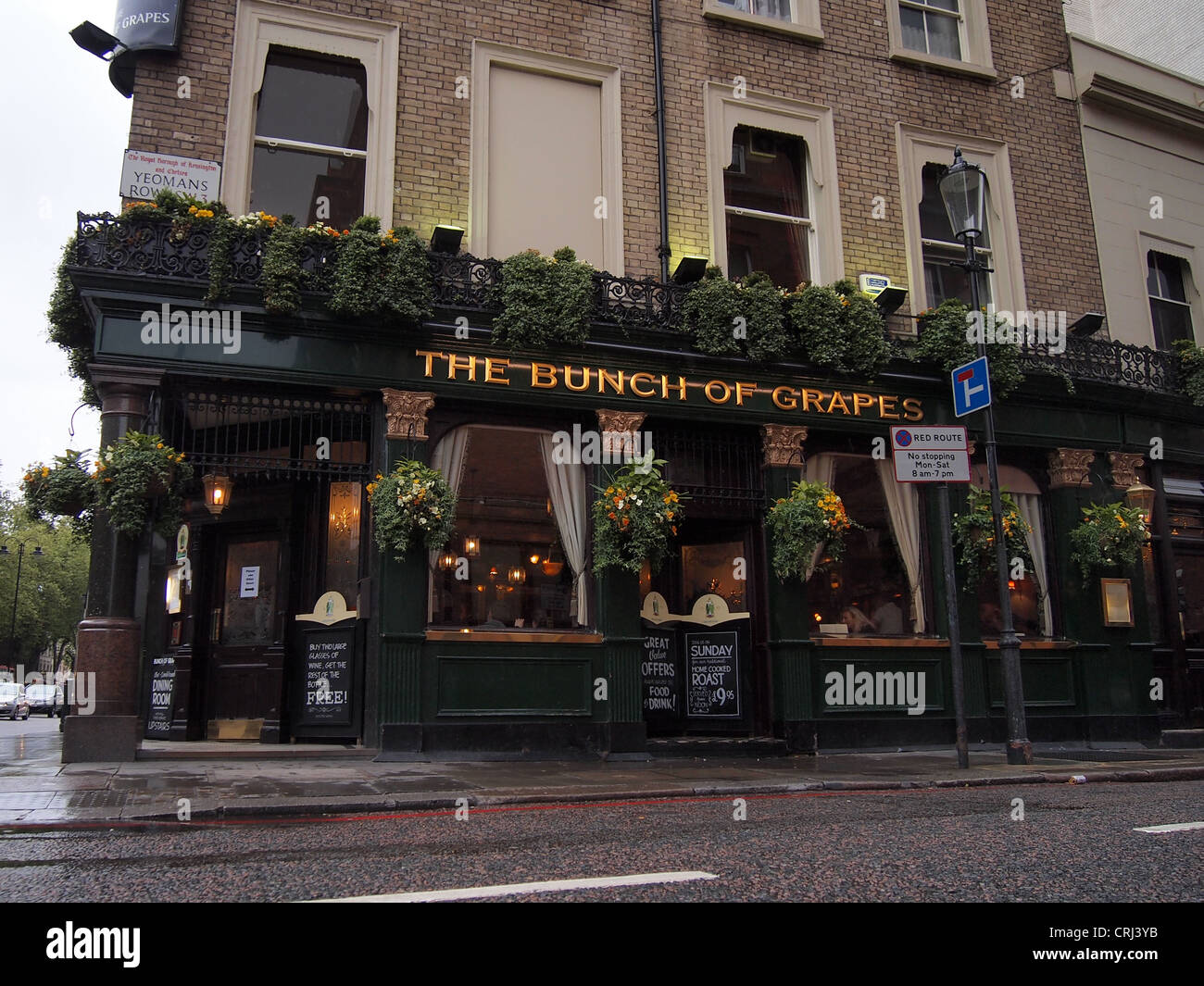 The Bunch of Grapes Pub on Yeomans Row and Brompton Road, London