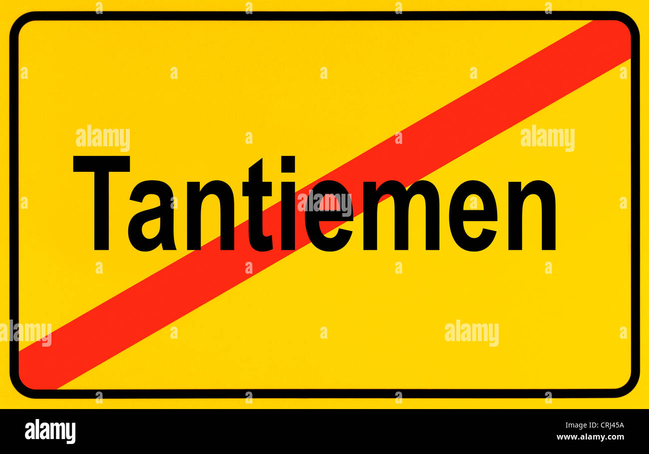 city limit sign Tantiemen, Germany Stock Photo