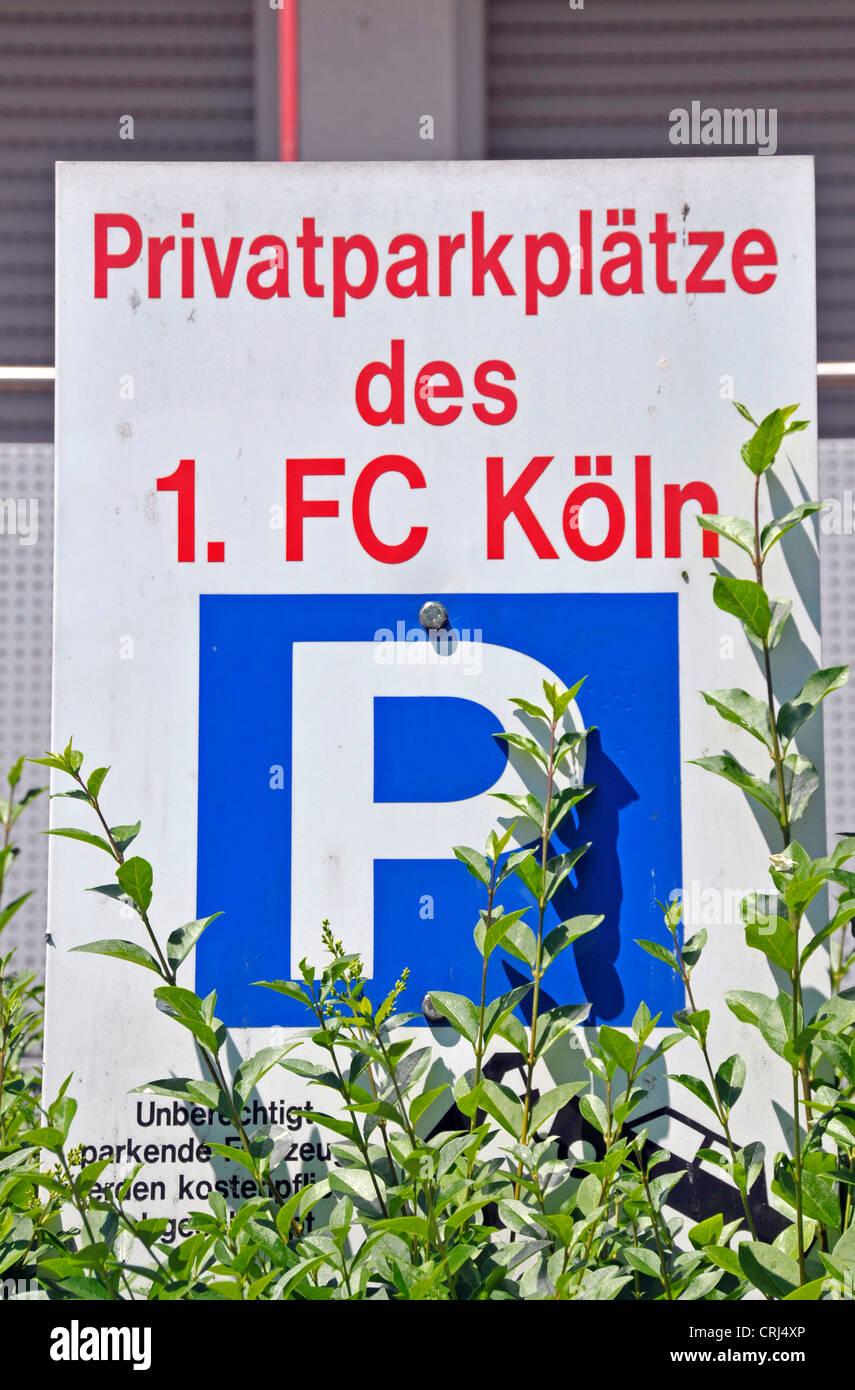 privat car park at the clubhouse of 1 FC Koeln, German socker team , Germany, North Rhine-Westphalia, Koeln Stock Photo