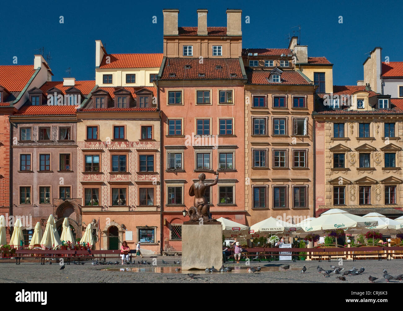 Burghers houses, rebuilt after WW2, at Old Town Market Square in Warsaw