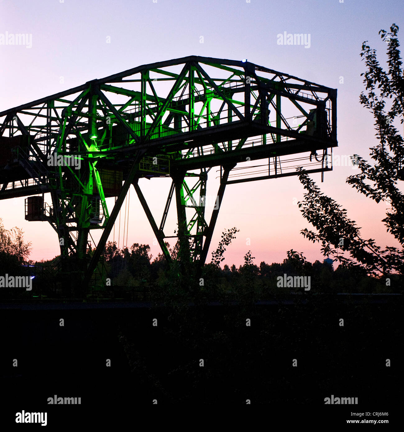 illuminated landscape park Duisburg North, Germany, North Rhine-Westphalia, Ruhr Area, Duisburg Stock Photo