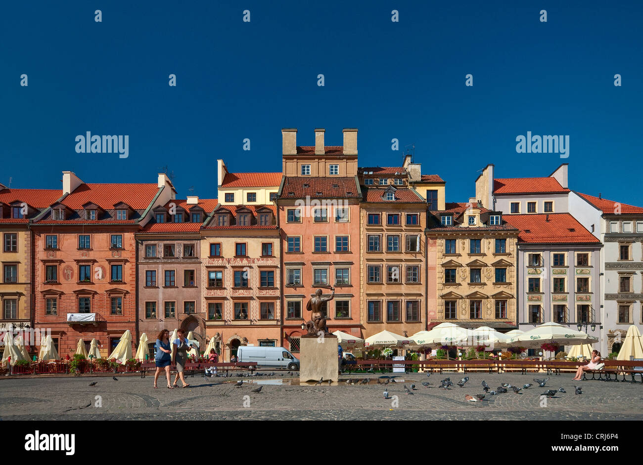 Burghers houses, rebuilt after WW2, at Old Town Market Square in Warsaw