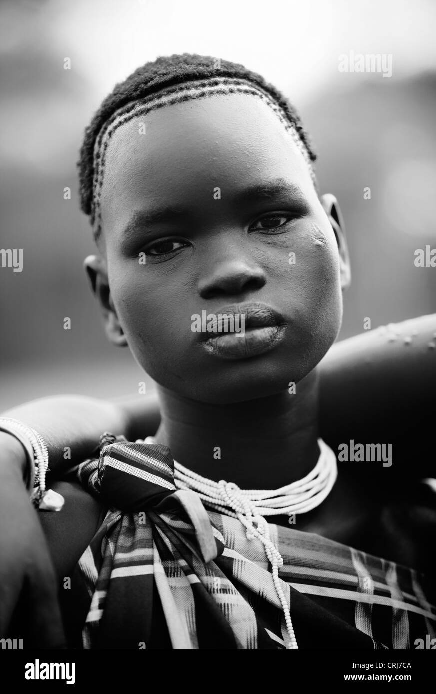 Tribal Bodi woman. Stock Photo