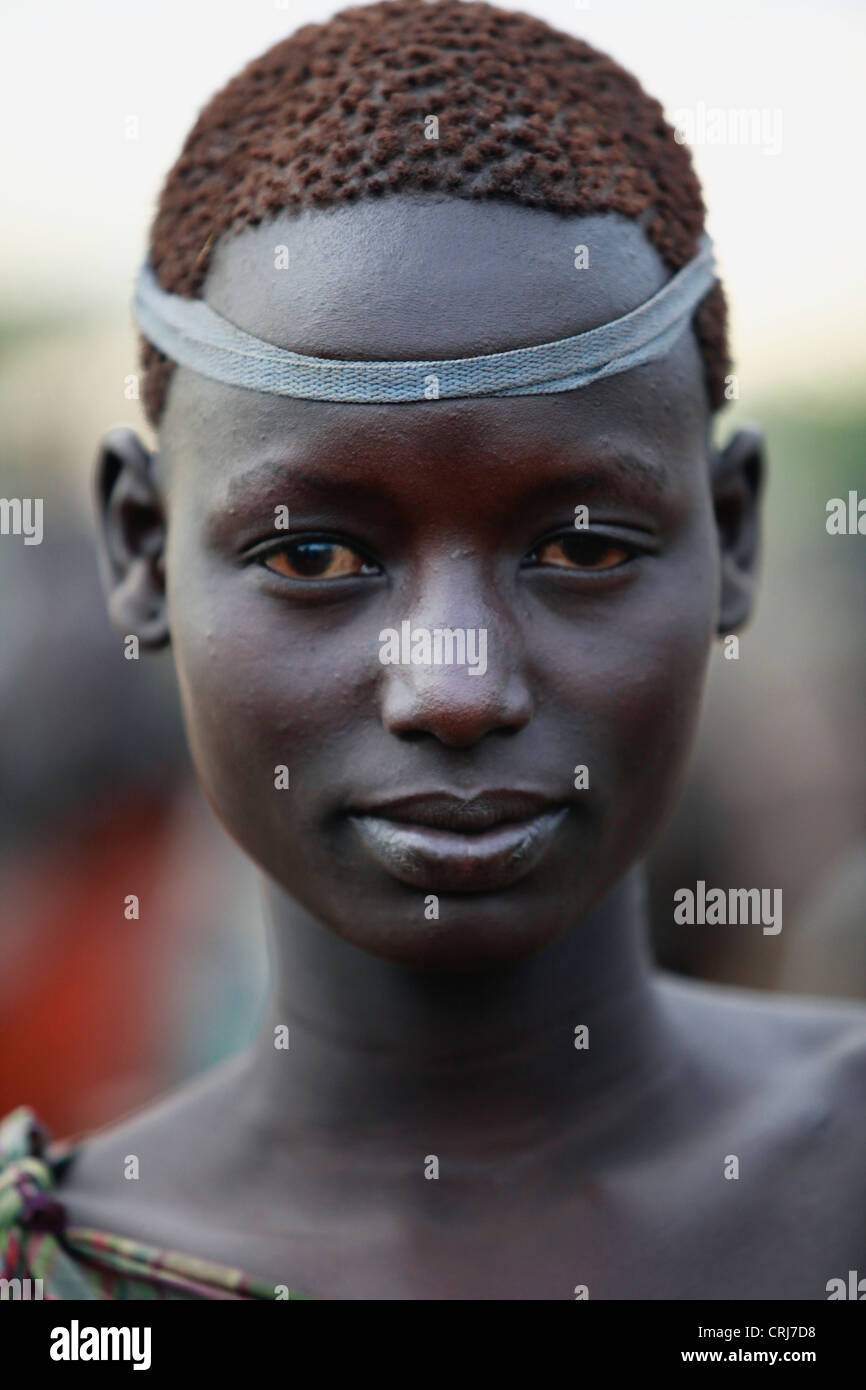 Tribal Bodi woman with tight headband. Stock Photo