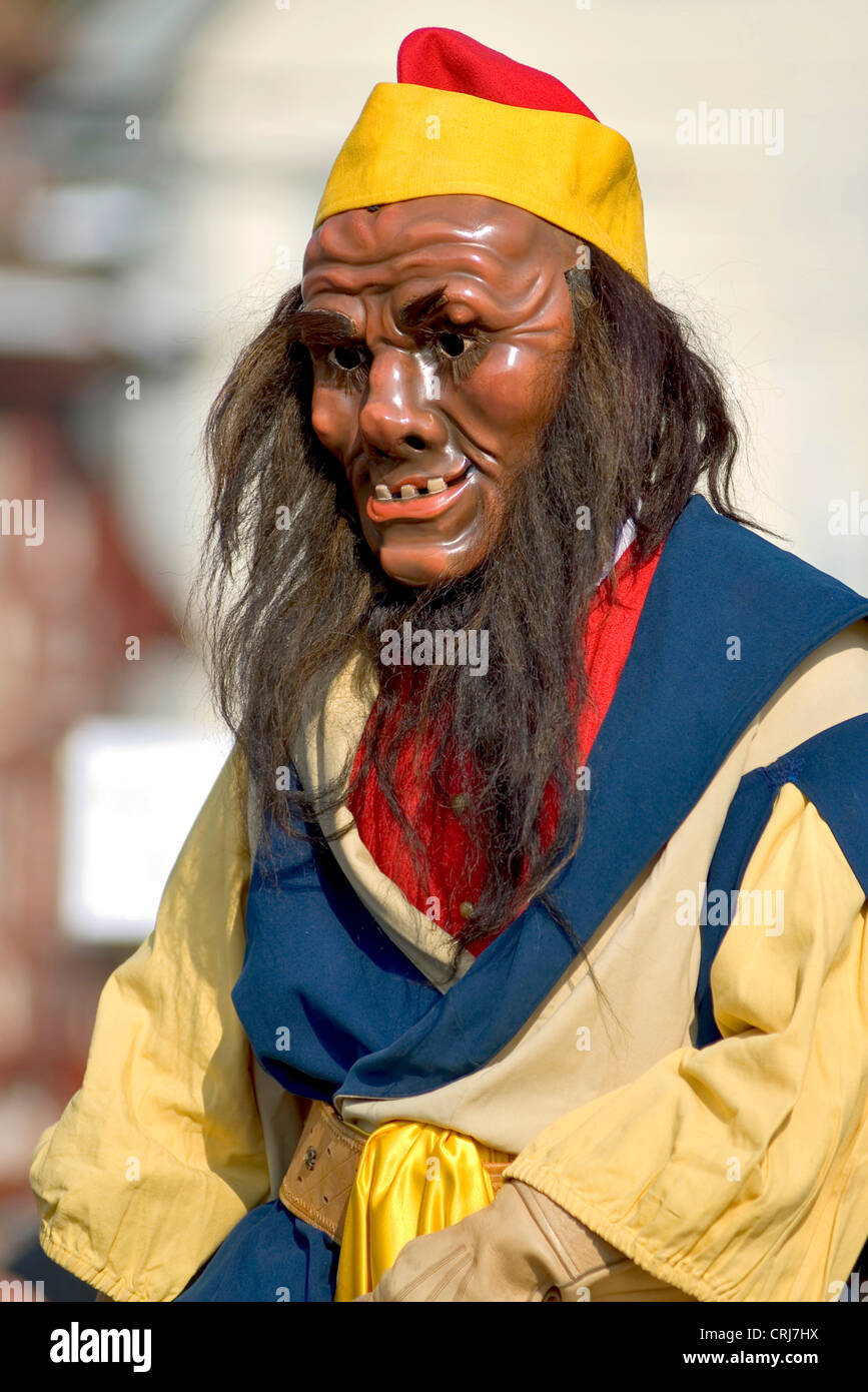 Fritschi, a pagan deity in Swiss history, impersonated at the Fasnacht in Lucerne, Switzerland, Luzerne Stock Photo