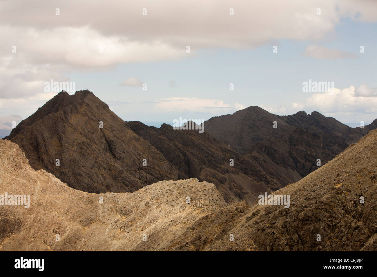 Culnn Ridge The Cuillin Ridge on the Isle of Skye, Scotland, UK, from Sgurr Dearg ...