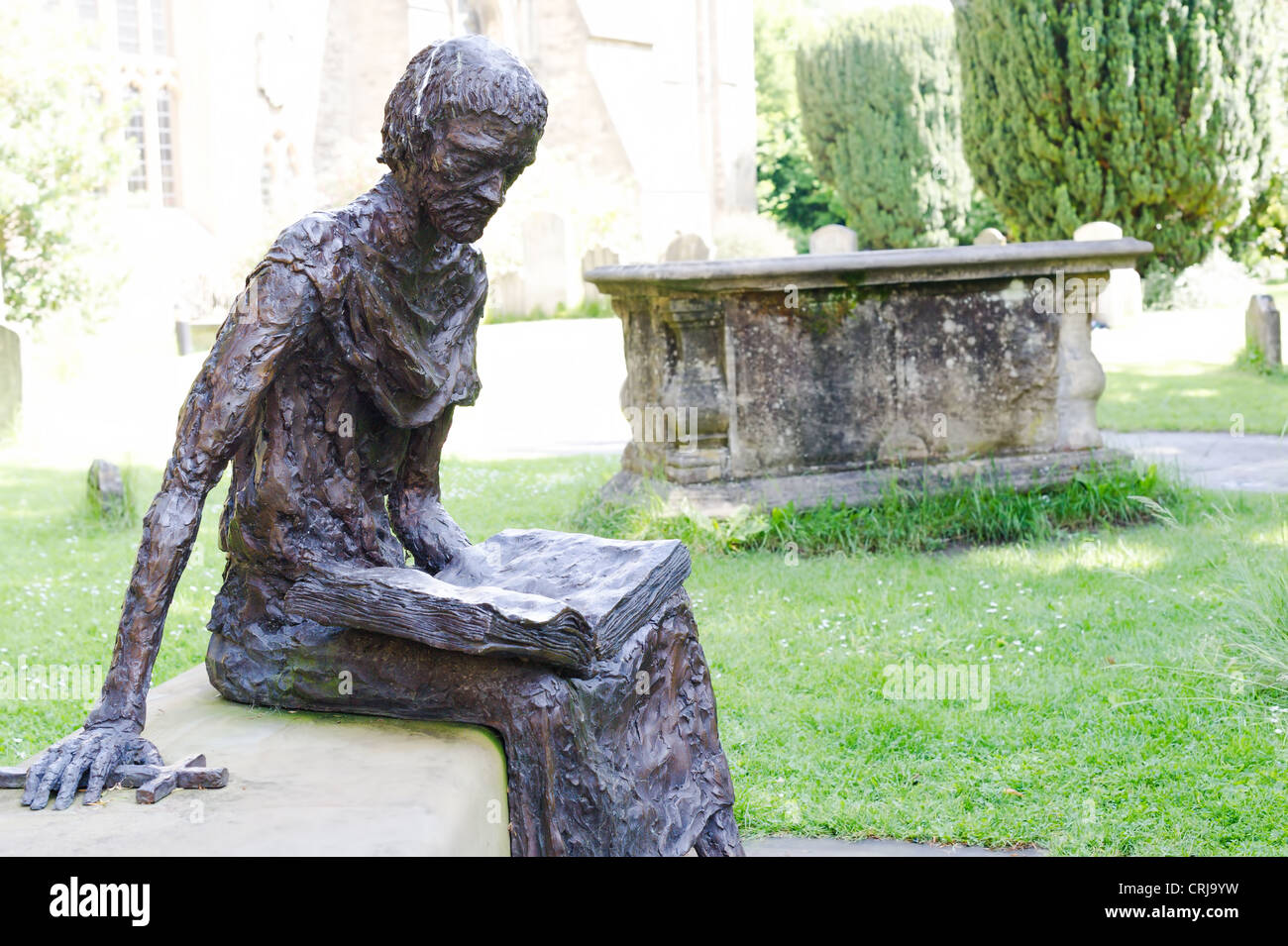 Statue of St Edmund of Canterbury (13th century) at St Edmund's college