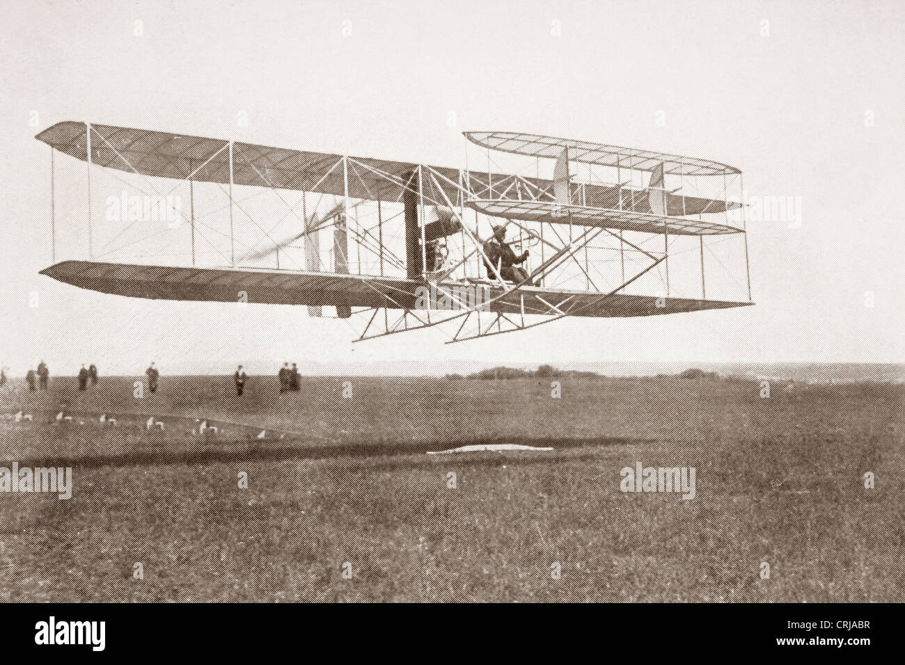 Charles Rolls taking off for his non stop double crossing of the English Channel, June 2nd 1910. Stock Photo