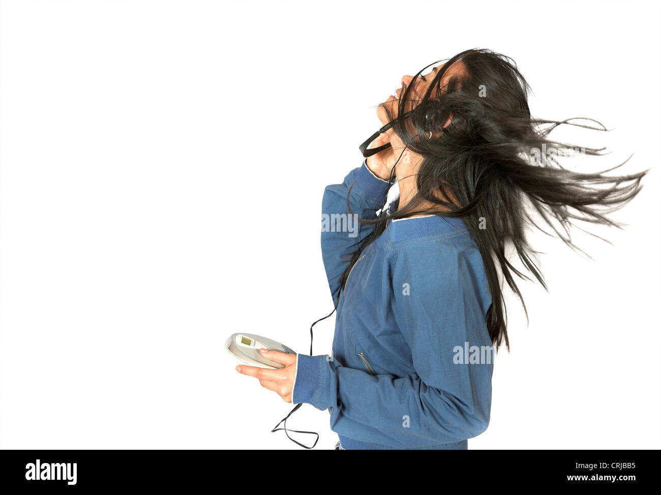 girl listening to music Stock Photo