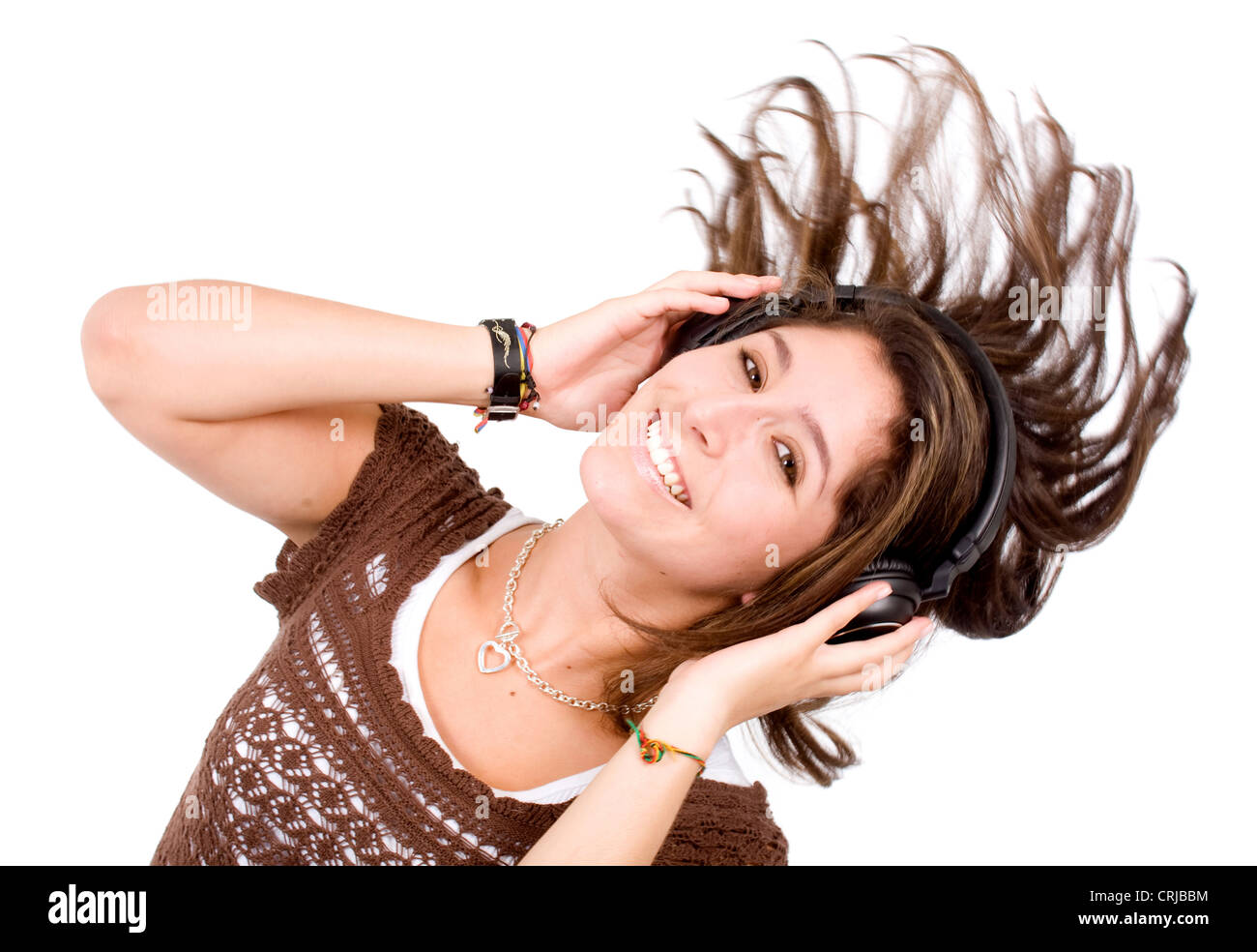 girl listening to music Stock Photo
