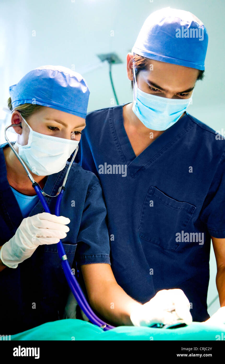 doctors in a surgery in a hospital Stock Photo