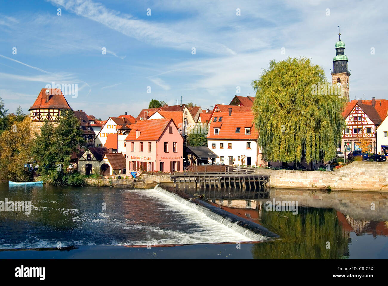 View over the Town of at the River Pegnitz, Germany, Bavaria Stock Photo