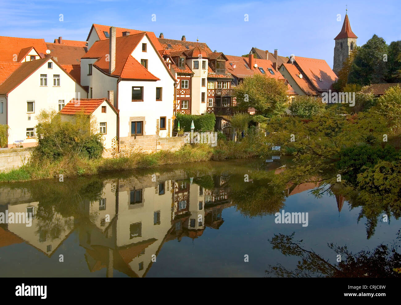 Town of at the River Pegnitz in Bavaria, Germany, Bavaria Stock Photo