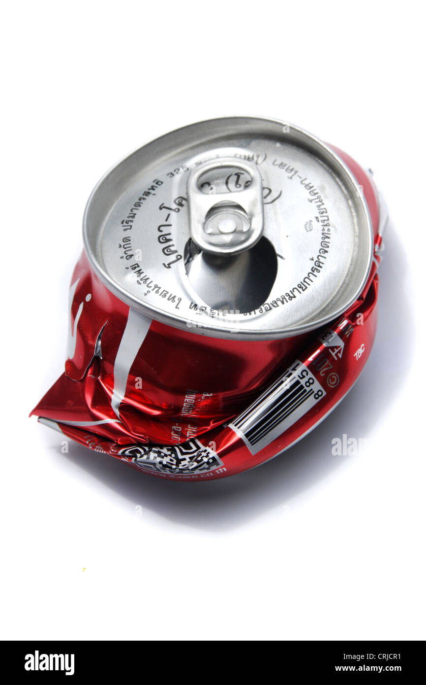 Crushed Coca Cola Can Stock Photo Alamy