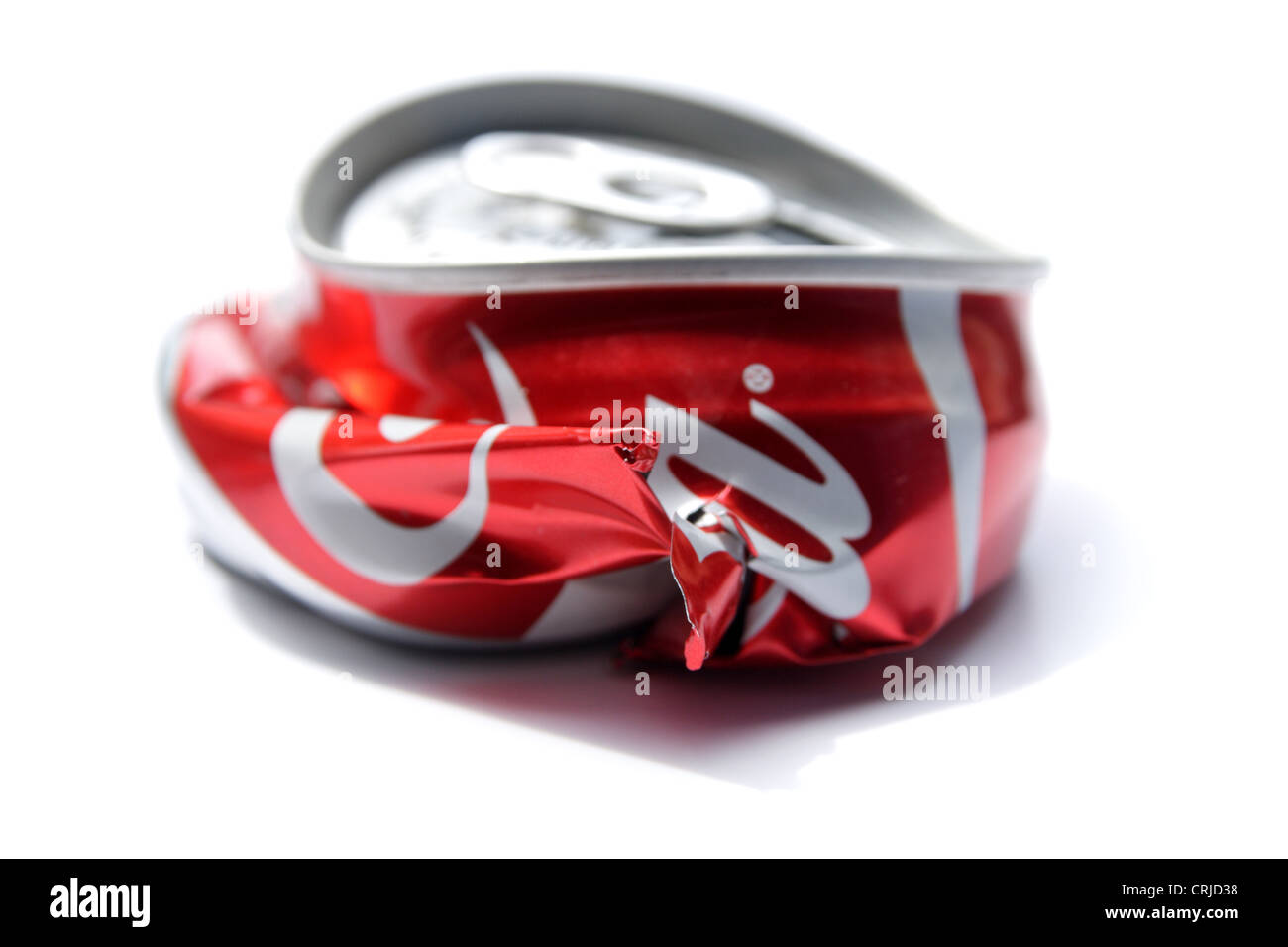 Crushed Coca Cola Can Stock Photo