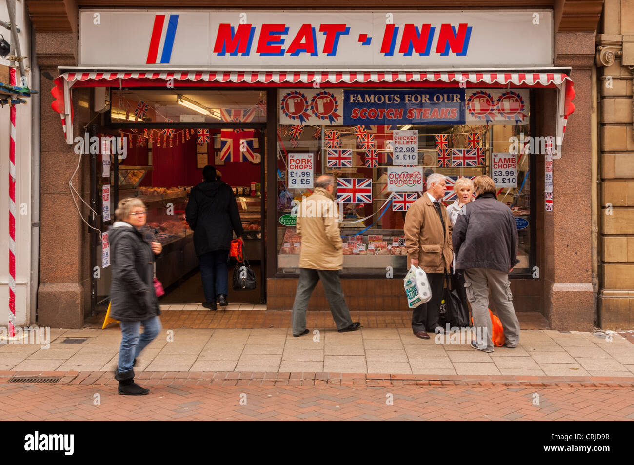 The Meat Inn butchers shop store in Ipswich , Suffolk , England