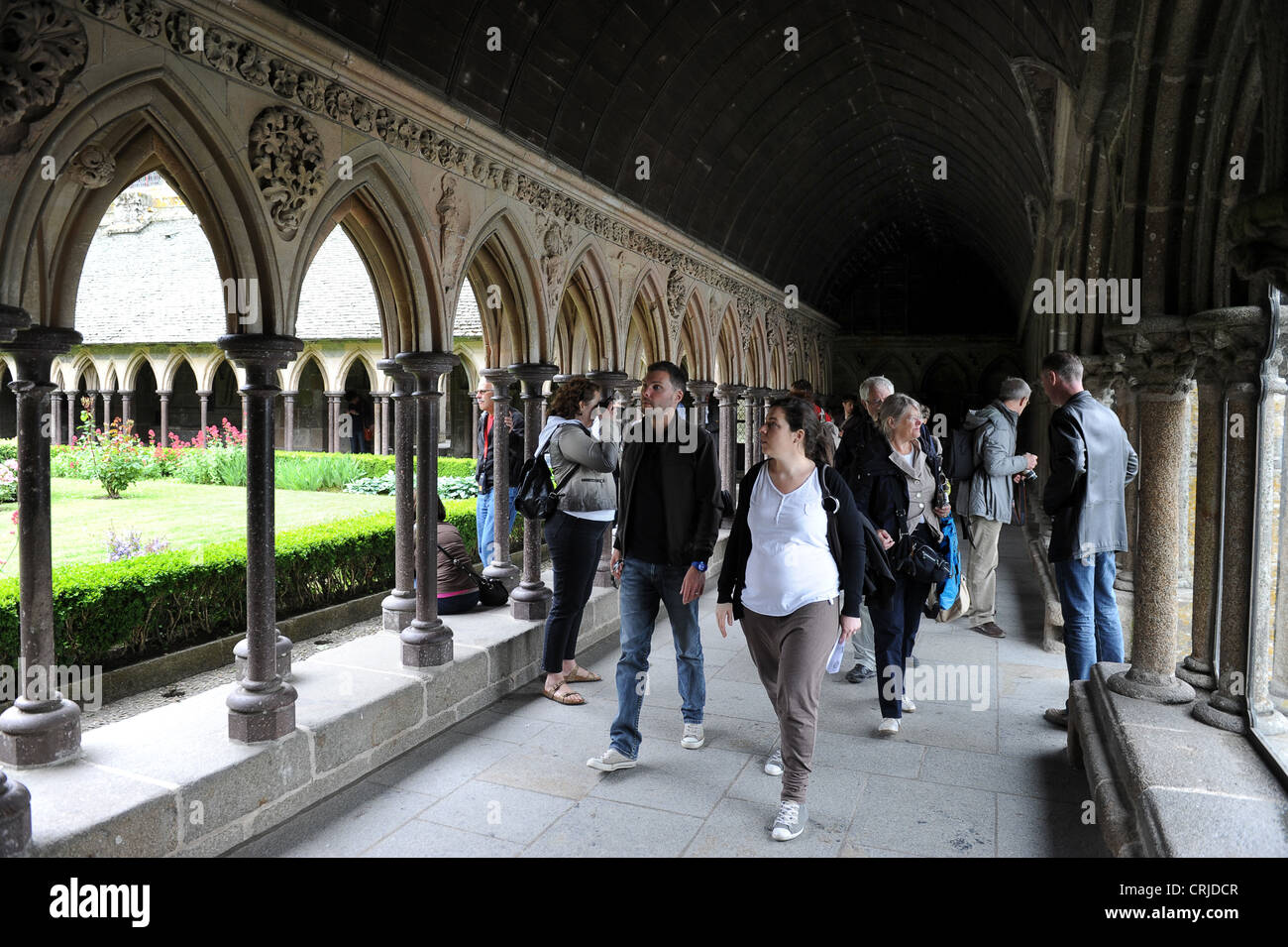 The cloisters at Le Mont-Saint-Michel Stock Photo