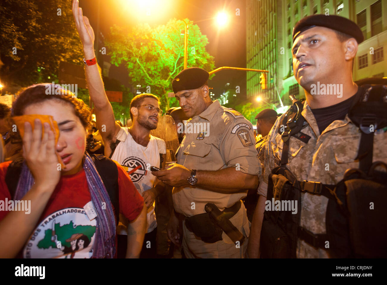 People S Summit At Rio For Social And Environmental Justice Protesters Are Removed From The Street With Tear Gas By Police Stock Photo Alamy People S Summit At Rio For Social And Environmental Justice Protesters Are Removed From The Street With Tear Gas By Police Stock Photo Alamy