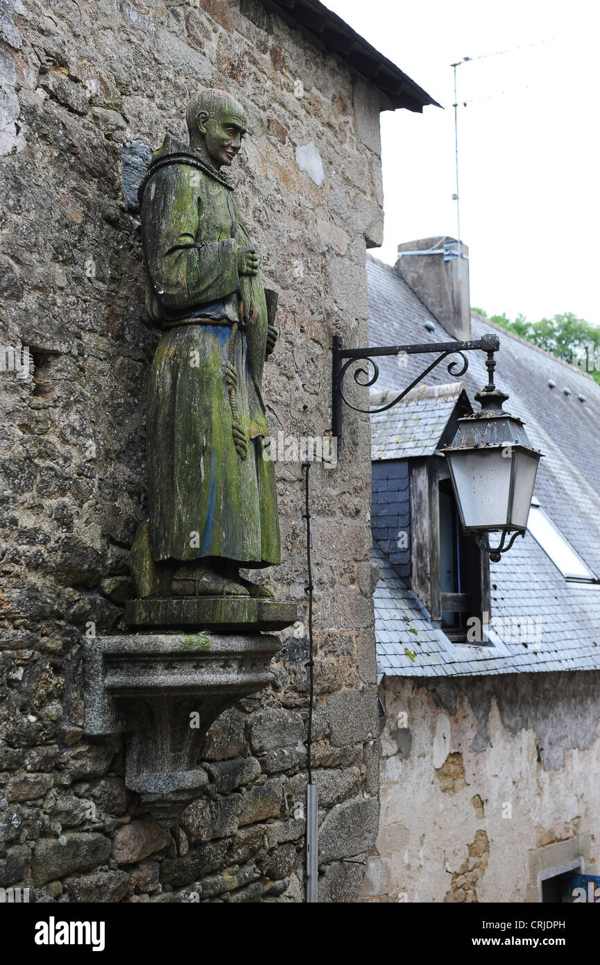 Auray Brittany France wooden statue of Saint Goustan Stock Photo