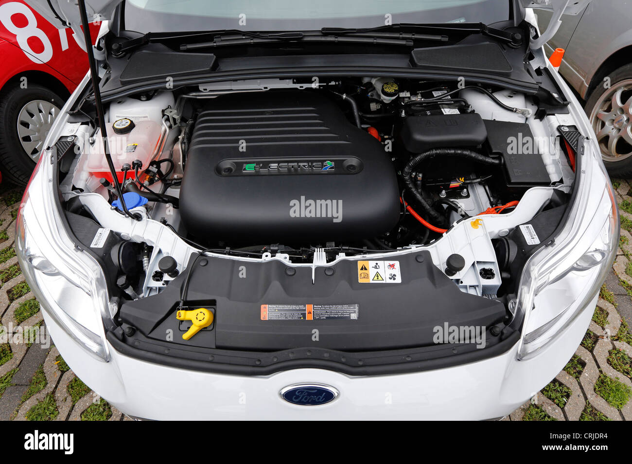 Electric engine of the Ford Focus ELECTRIC car Stock Photo