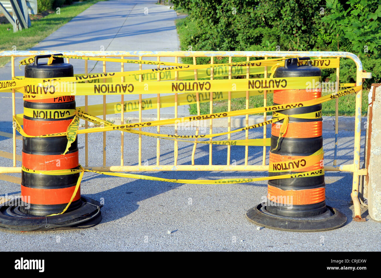 A barrier confining a restricted area Stock Photo