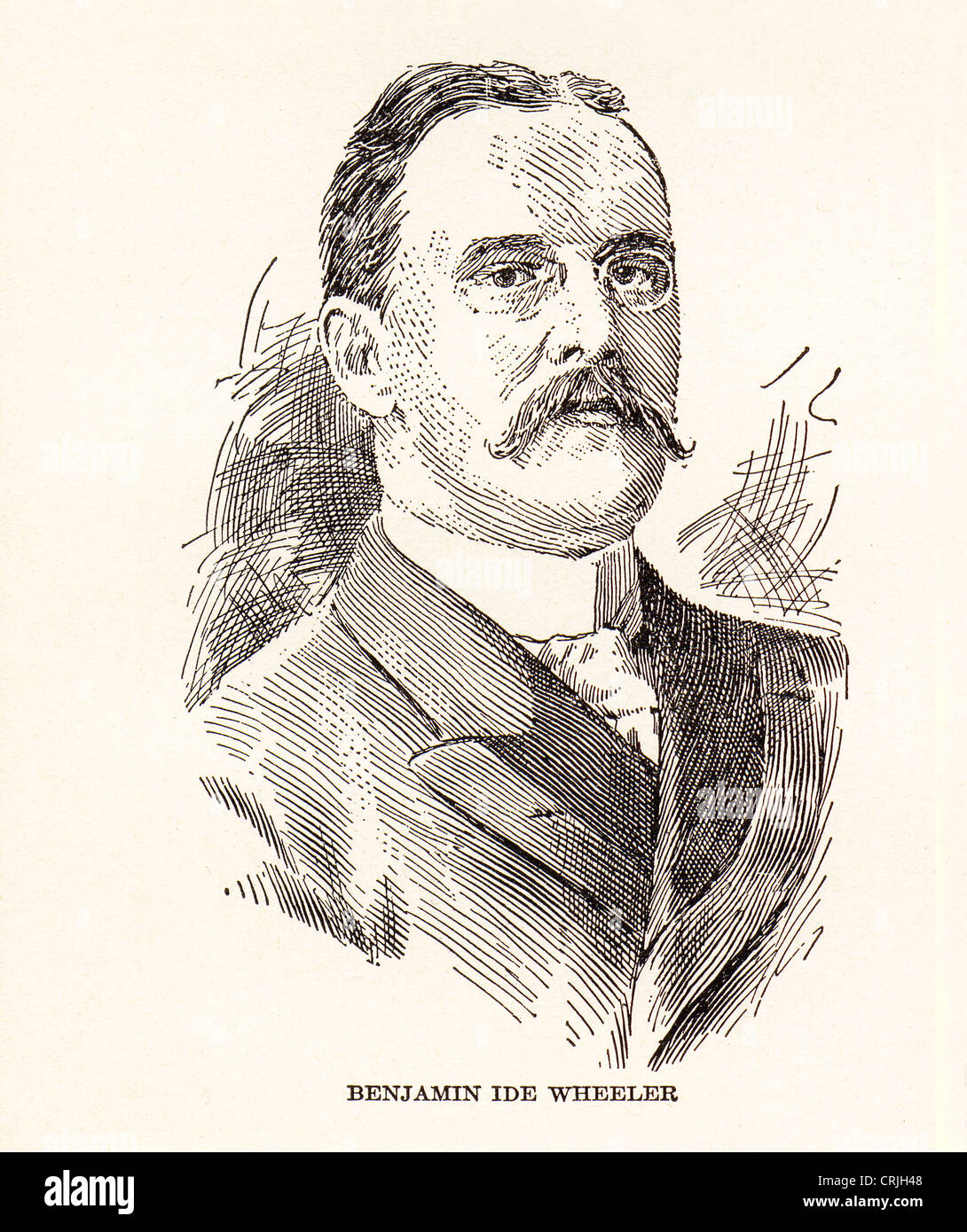 Vintage engraving of Benjamin Ide Wheeler, born 1854, - 1927, educator, professor, American. Stock Photo