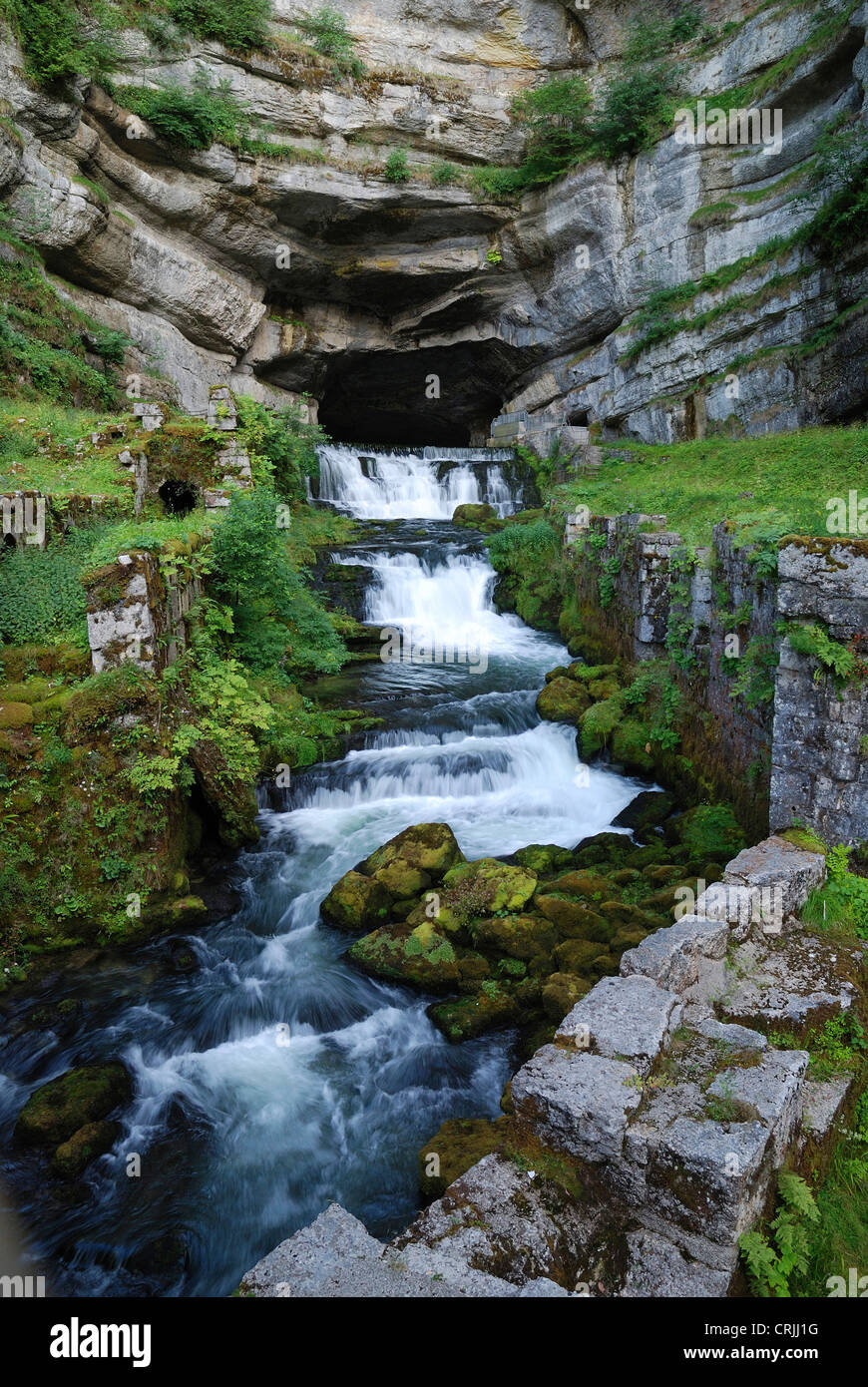 source of River Loue, France, Franche-Comte, Ouhans Stock Photo
