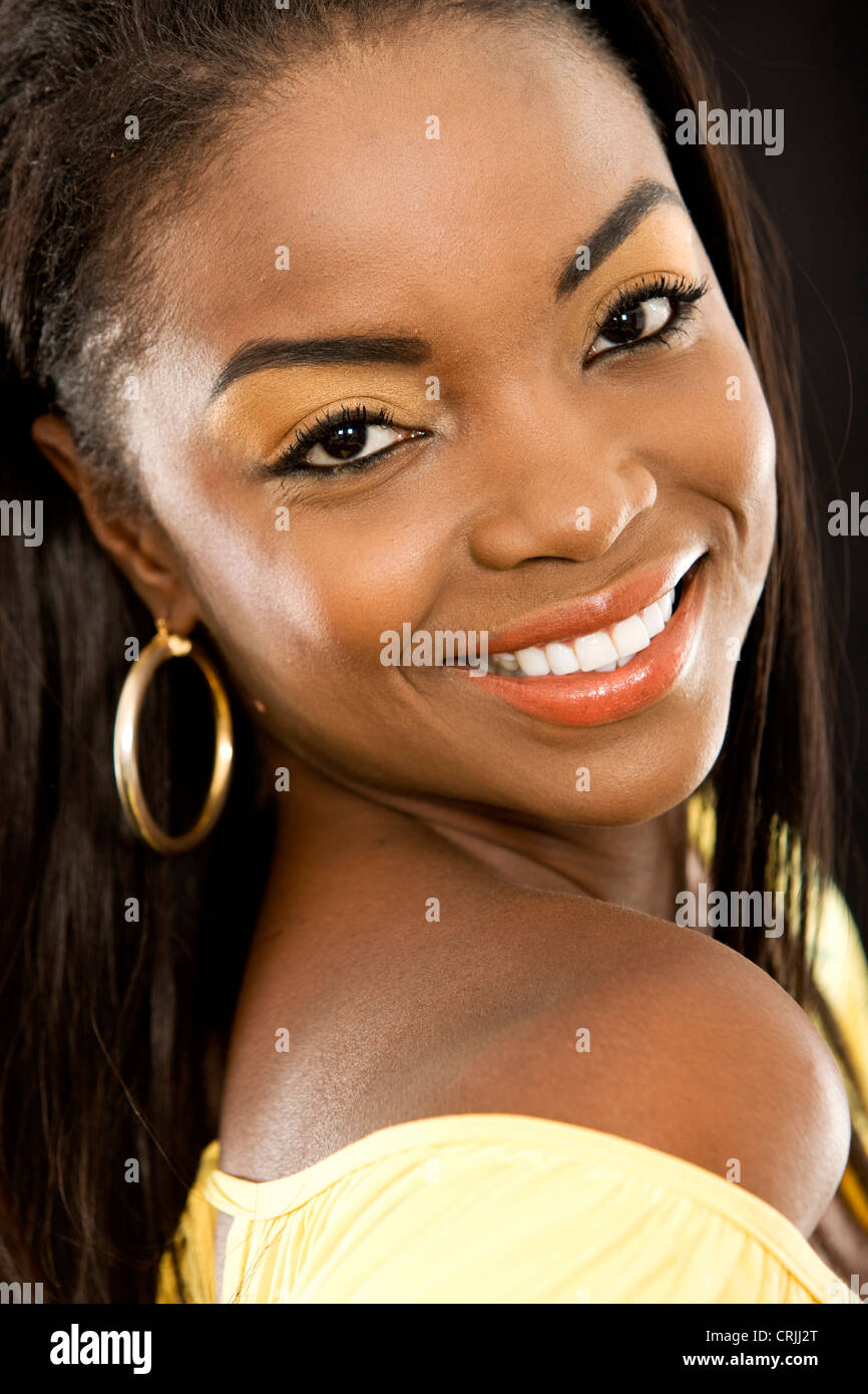 Casual woman smiling Stock Photo