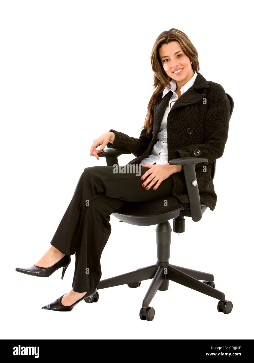 Young Business Woman With Light Brown Hair Sitting On An Office