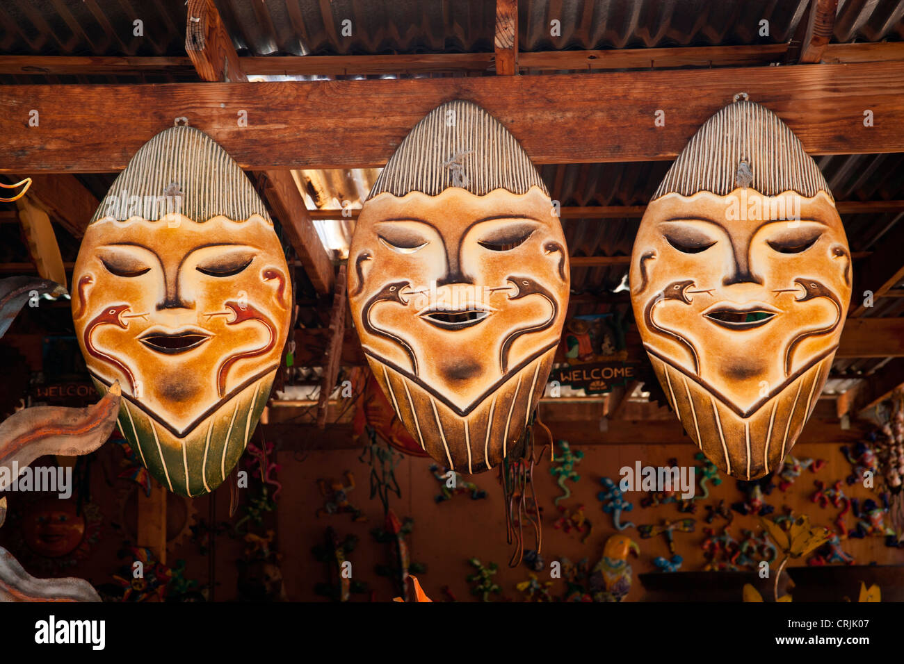 North America, USA, Colorado, Old Colorado Springs, Masks in Novelty Store Stock Photo Alamy