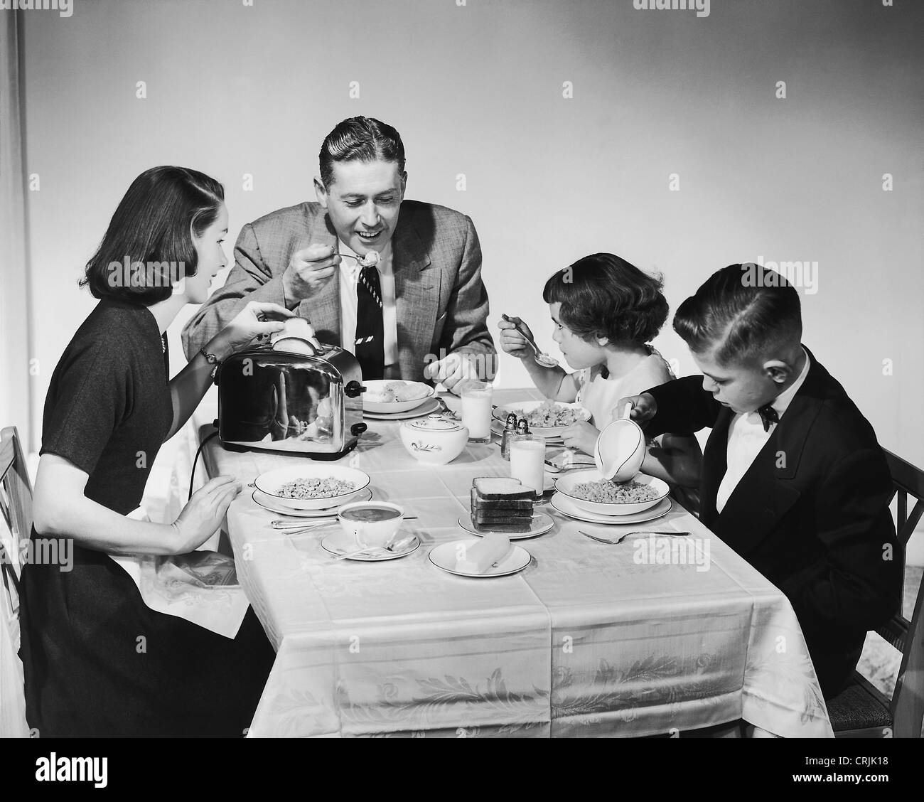 Family having breakfast Stock Photo