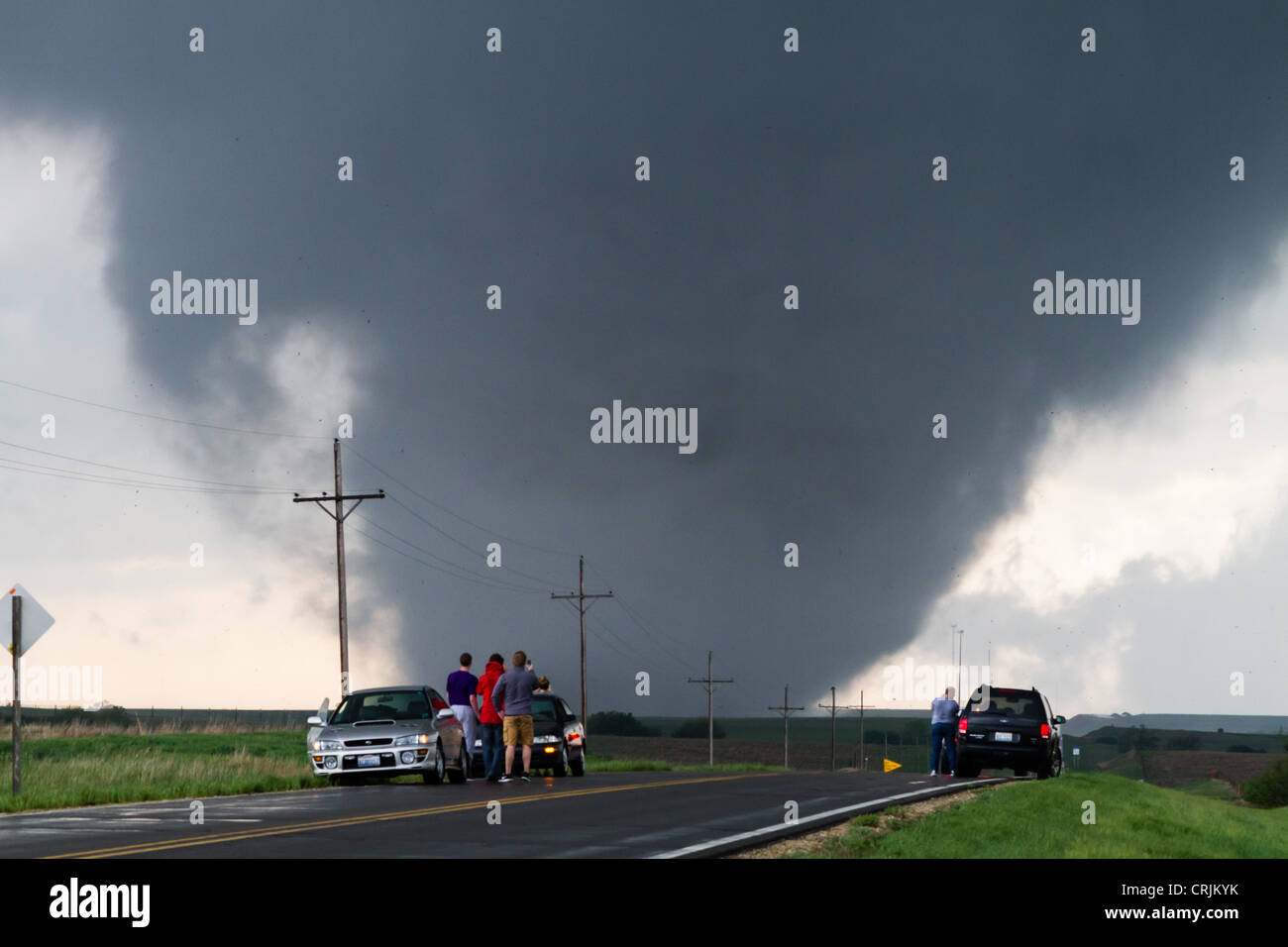 Large EF4 Tornado near Salina KS, April 14 2012 Stock Photo
