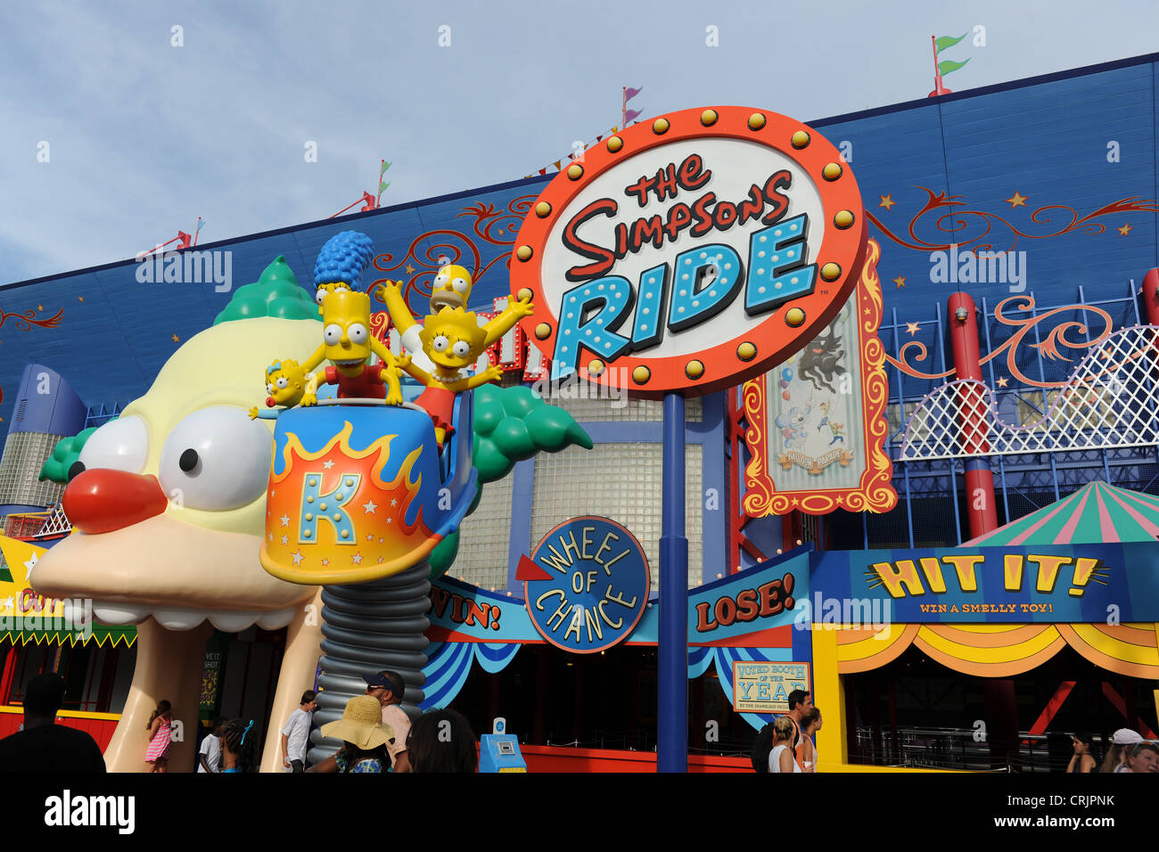 ORLANDO, FLORIDA - JUNE 04, 2012: Universal Studios the Simpsons Ride entrance Stock Photo