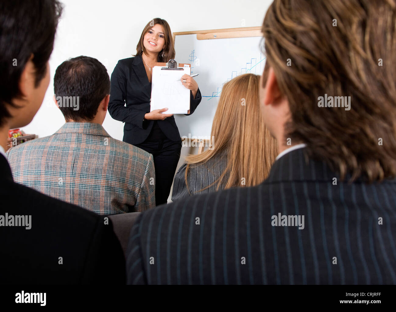 Business presentation or meeting success in an office Stock Photo